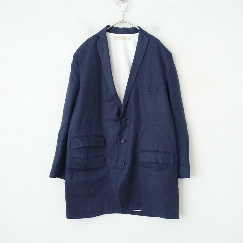 【定価6.2万】スズキタカユキ suzuki takayuki long jacket リネンロングジャケット 0 【中古】【60A62】