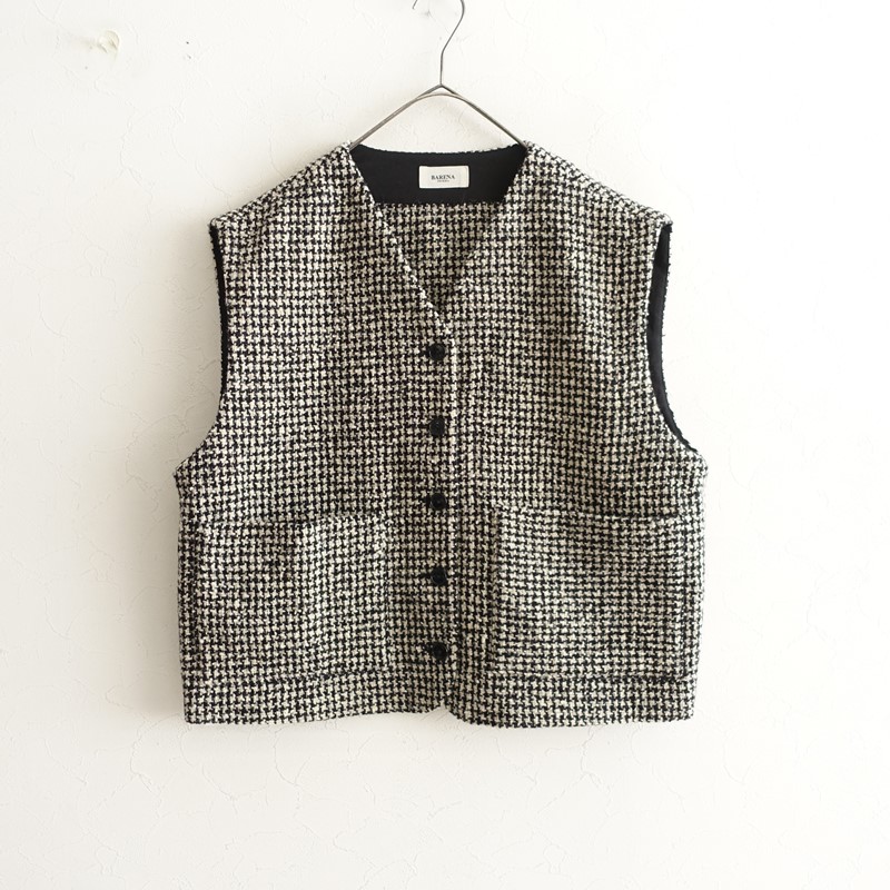【2025AW/美品/定価6.6万/ジャーナルLUXE購入】バレナ BARENA TWEED GILLET ベスト 44 【中古】【70A62】