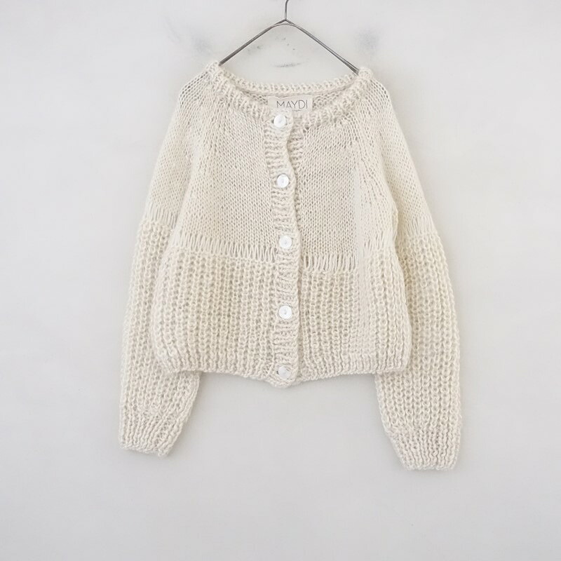 マイディ MAYDI モヘヤハンドメイドニットショート丈ジレー  S 【中古】【71A62】