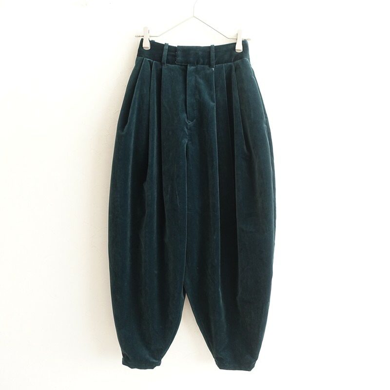 テンハンドクラフテッドモダン TENNE HANDCRAFTED MODERN ベルベットタックワイドパンツ 1 【中古】【52A62】｜ブランド古着買取drop