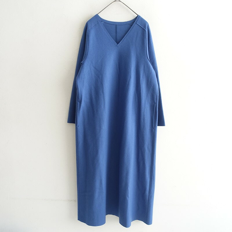 【美品/定価5.3万】プレインピープル PLAIN PEOPLE Super140ミルド天竺Vネックワンピース 3 【中古】【62A62】｜ブランド古着買取drop