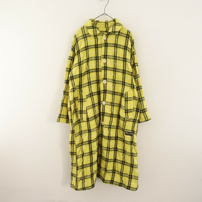 快晴堂 ウールコットンチェック柄シャツワンピース 2 【中古】【30B62】