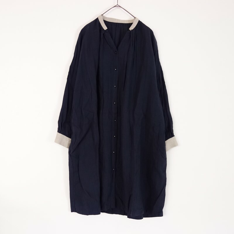 イナ ina リネンギャザーチュニックワンピース - 【中古】【60B62】