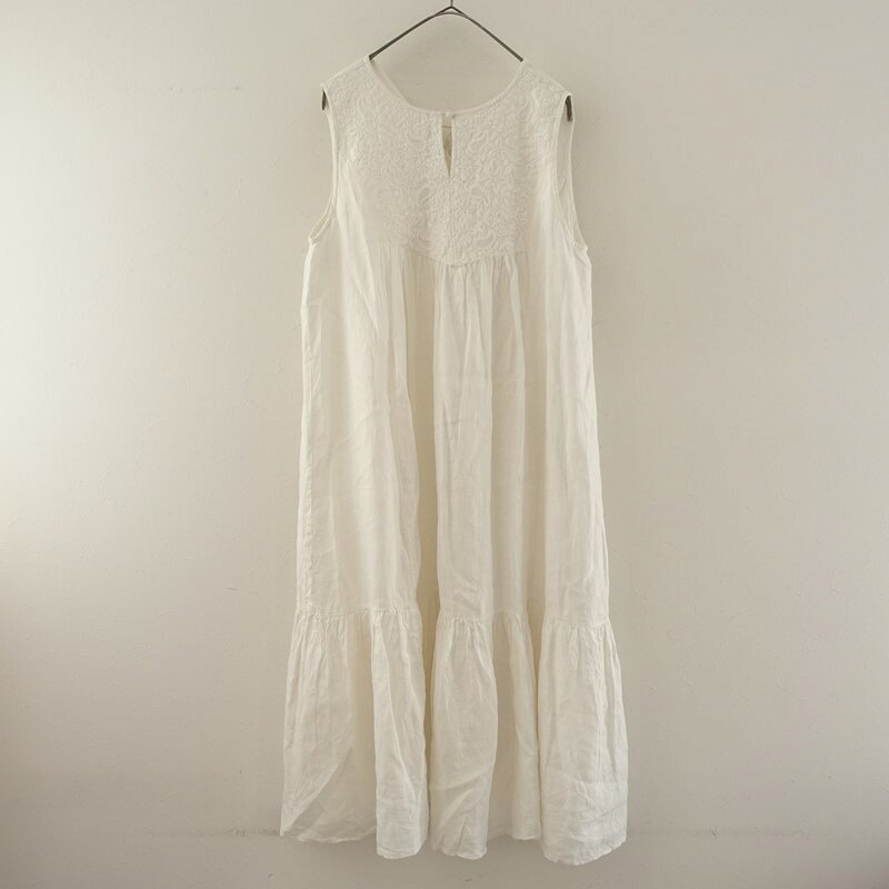 【2025/定価3.5万】ネストローブ nest Robe リネン印度刺繍2wayノースリーブワンピース F 【中古】【80B62】｜ブランド古着買取drop