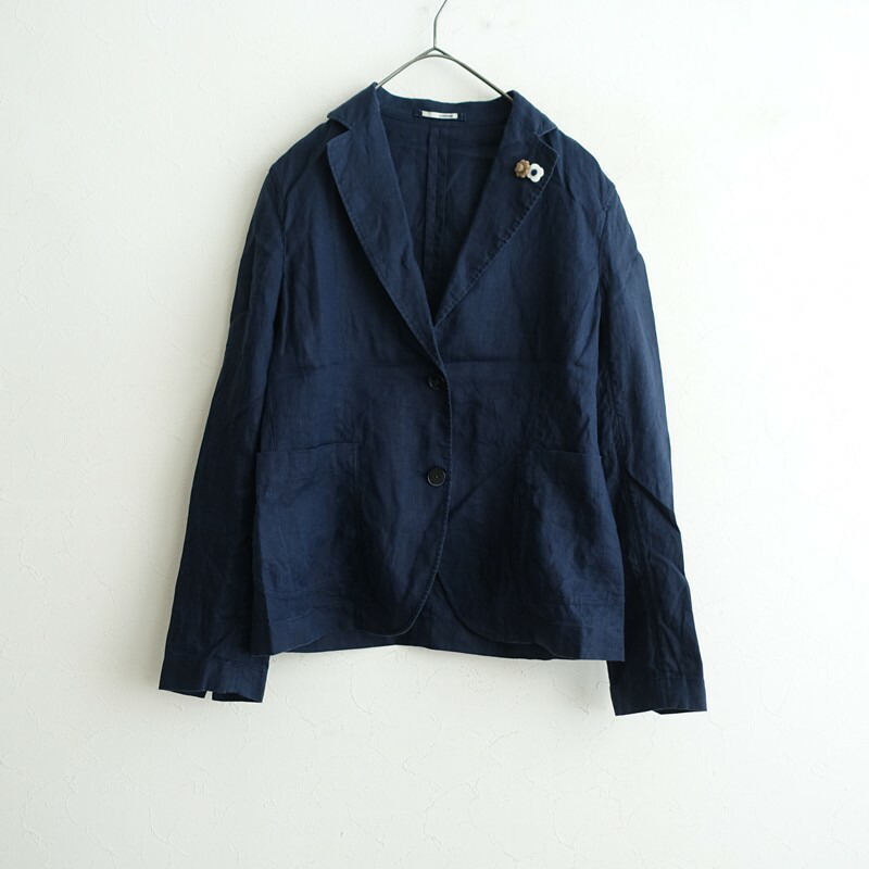 ラルディーニ LARDINI リネンテーラーカラーライトジャケット  40 【中古】【01B62】