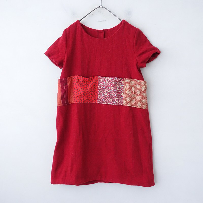 【難あり】ルフラックス Lu Flux ヴィンテージファブリックポケットウールワンピース S 【中古】【31B62】｜ブランド古着買取drop