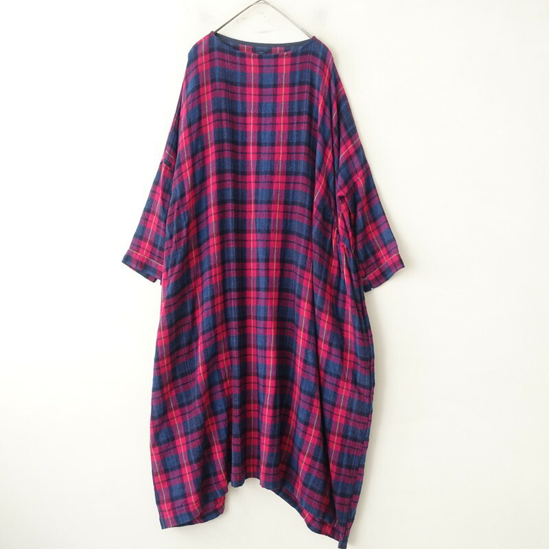 イチ ICHI チェックウールワンピース - 【中古】【51B62】