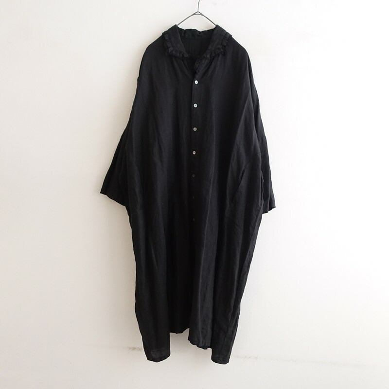 ネストローブ nest Robe リネンレースオープンカラーワンピース F 【中古】【71B62】