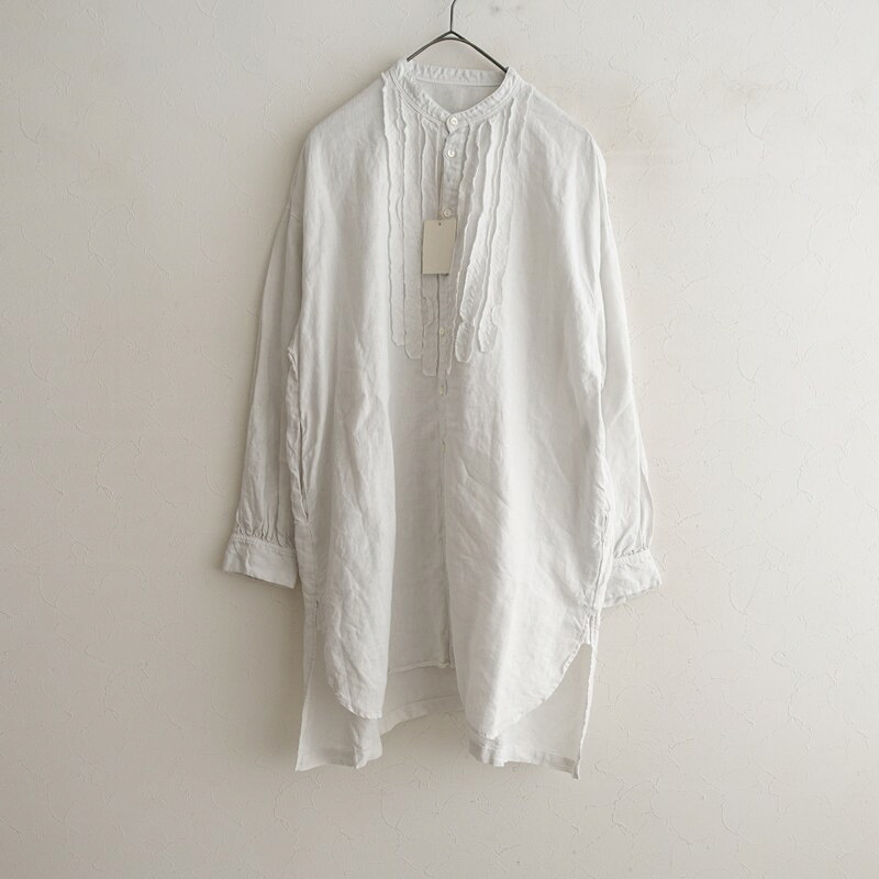 【美品/定価3万】ネストローブ nest Robe 天然染めステッチワークロングシャツ F 【中古】【81B62】