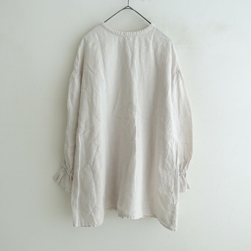 ネストローブ nest Robe リネン近江晒ラッフル袖2wayブラウス F 【中古】【02B62】