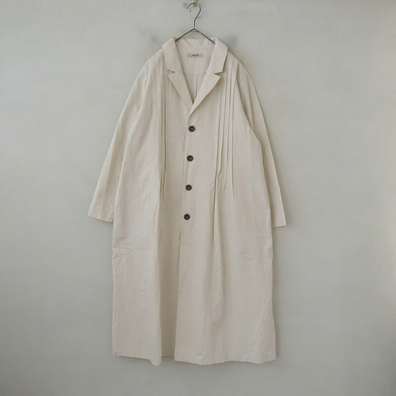 イチ アンティークス ICHI Antiquite’s コットンリネンピンタックロングコート 【中古】【02B62】