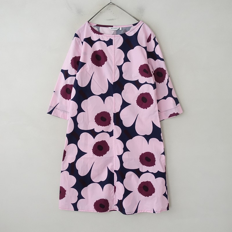 【美品】マリメッコ marimekko コットンウニッコワンピース 34 【中古】【42B62】
