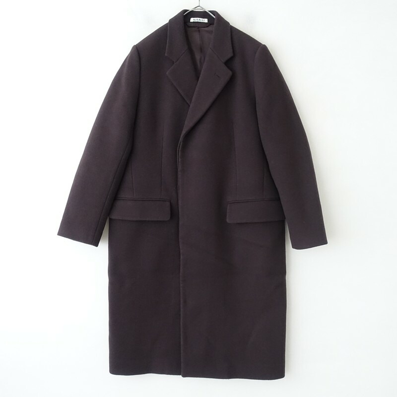 【定価12.1万】オーラリー AURALEE LIGHT MELTON CHESTERFIELD COAT チェスターコート 0 【中古】【52B62】