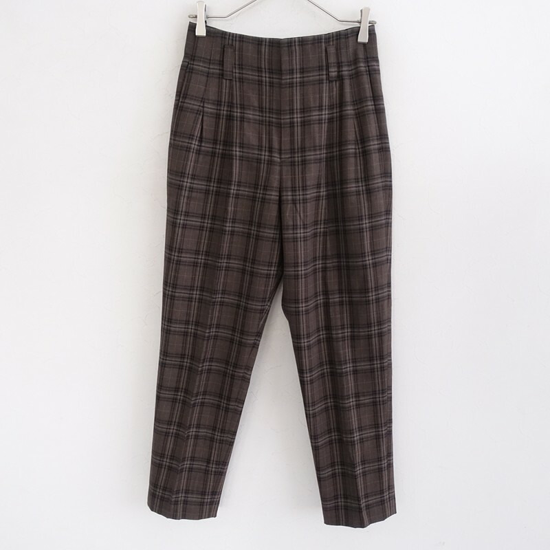 【定価5.7万】マーガレットハウエル MARGARET HOWELL TONAL CHECK WOOL トラウザー 1 【中古】【82B62】