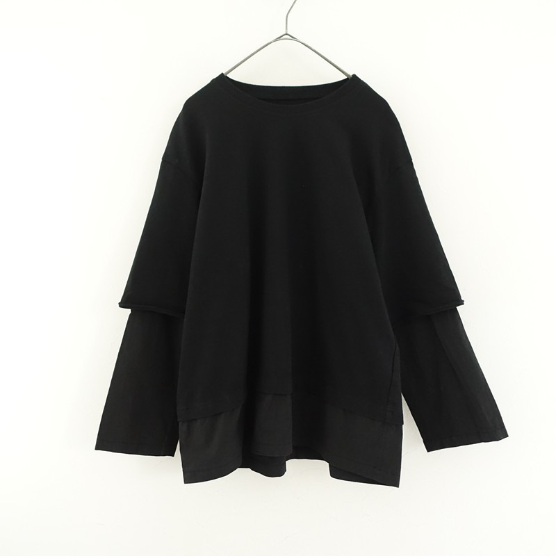 【美品/通貨価値1.6万】製作所 FACTORY 綿カットソー×綿近江晒レイヤードトレーナー  2 【中古】【82B62】