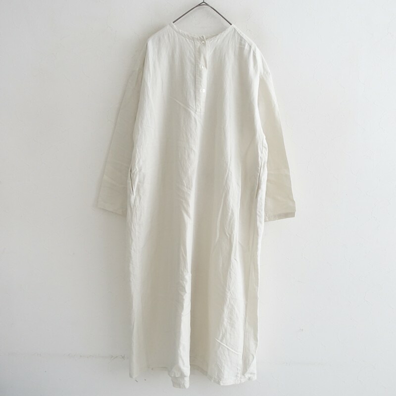 【通貨価値3万】ホームスパン homspun コットンツイルノーカラーワンピース  M 【中古】【60C62】