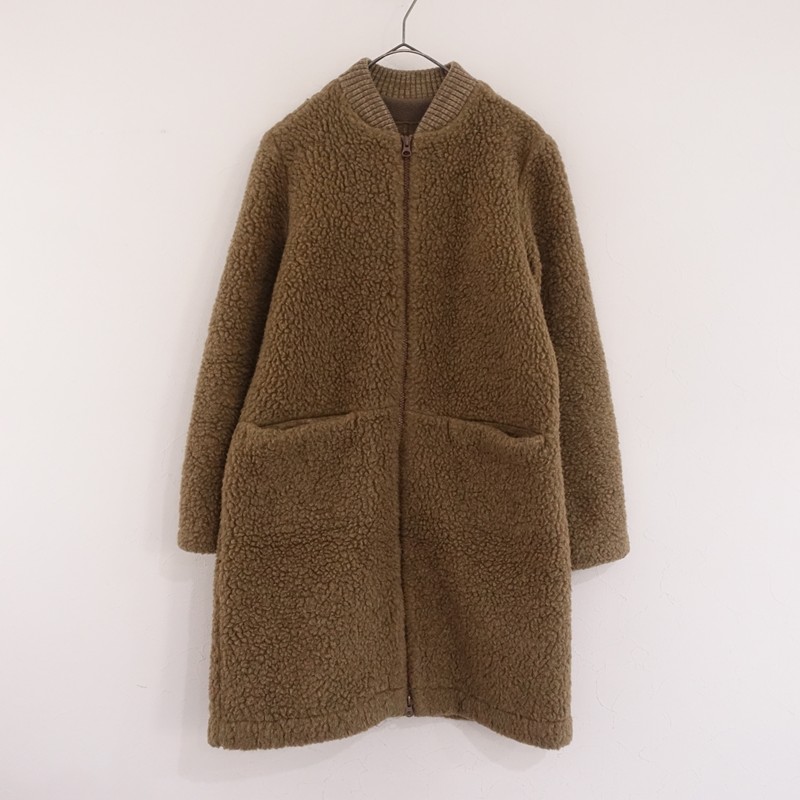 コールドブレーカー COLDBREAKER ウールボアリブニット衿ダブルジップコート XXXS 【中古】【60C62】