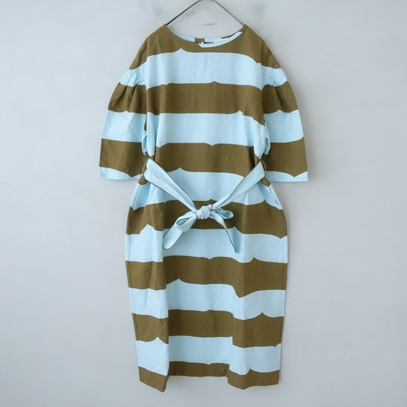 【美品/2024SS/定価7.9万】ミナペルホネン mina perhonen little wave ワンピース 36/38 【中古】【31C62】