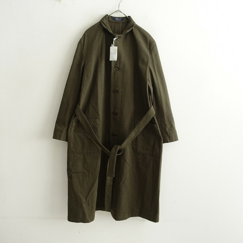 【未使用/定価4.9万】ハンドルーム HAND ROOM ウールコットンショップコート M 【中古】【51C62】