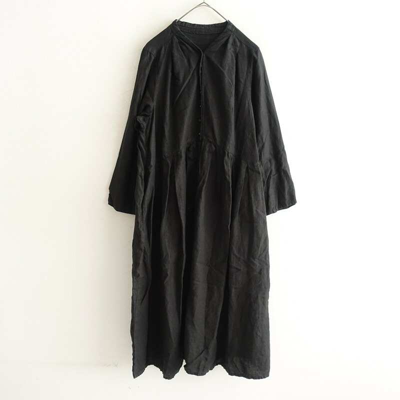 ネストローブ nest Robe リネンタック切替シャツワンピース 【中古】【81C62】