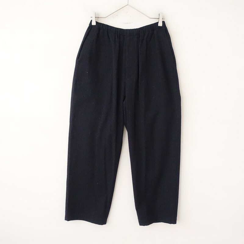 【未使用】リノ LENO ウールシルクストライプ柄パンツ 2 【中古】【12C62】