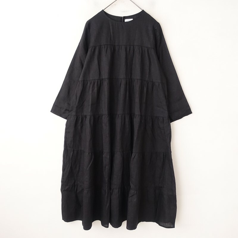 【美品】フォグリネンワーク fog linen work リネンティアードワンピース - 【中古】【42C62】