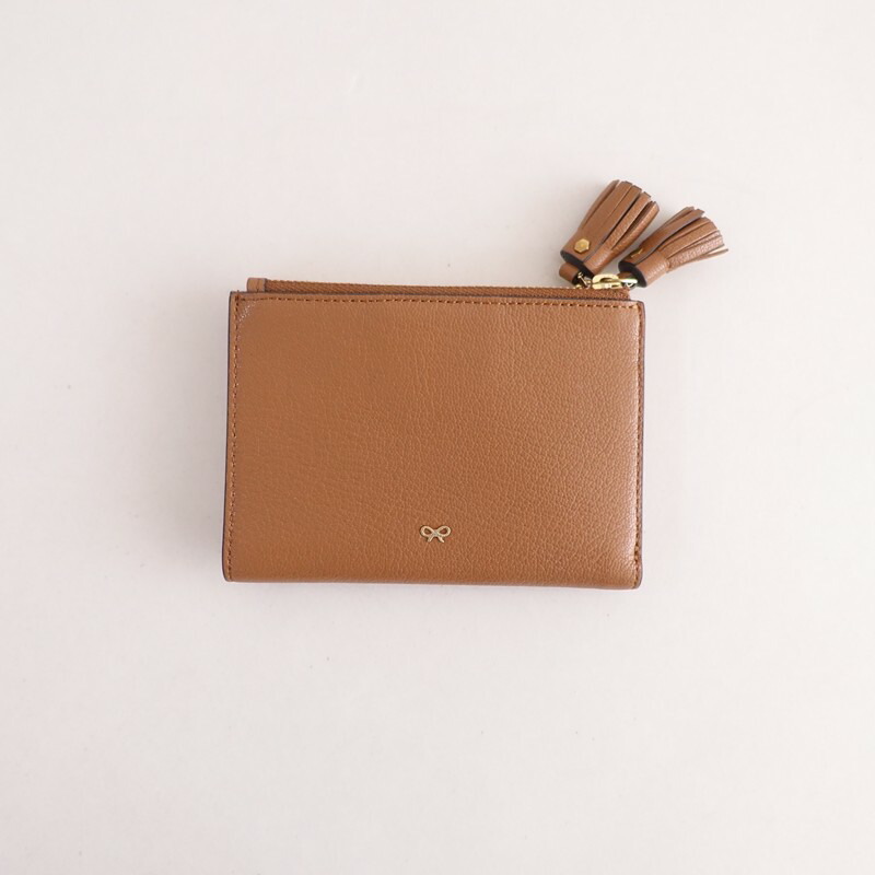 【美品】アニヤハインドマーチ ANYA HINDMARCH Small Double zip wallet peeping Eyes 【中古】【52C62a】