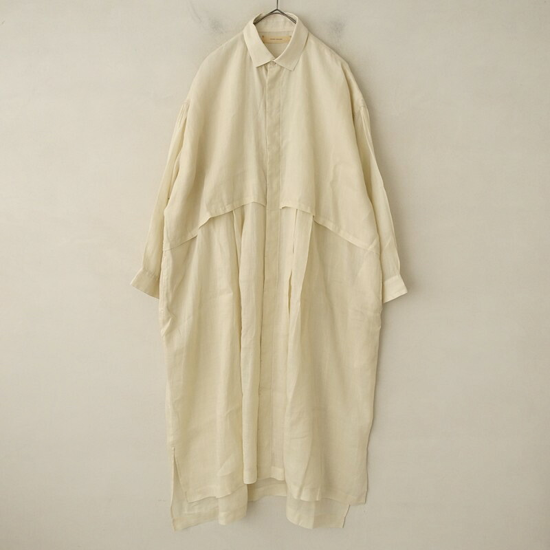 【定価6.2万】スズキタカユキ suzuki takayuki shirt coat リネンタック切替ワンピース 0 【中古】【52C62a】