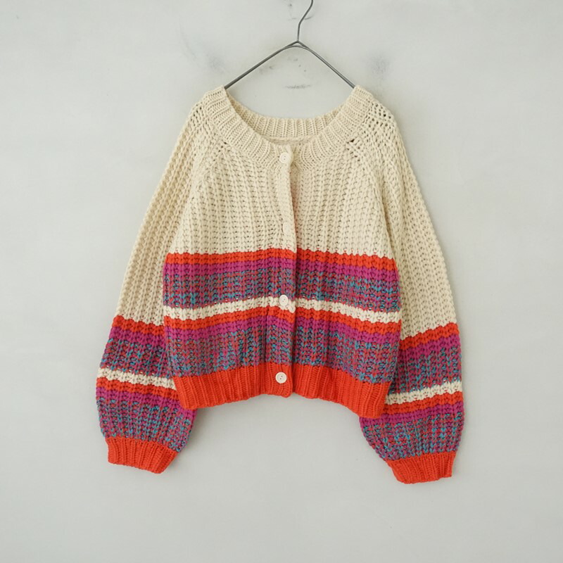 ニコアンド Niko and... カラーブロッククルーカーディガン M 【中古】【03C62】
