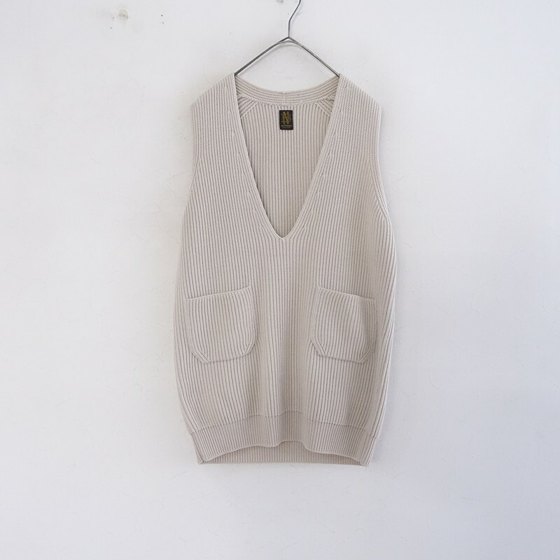 【定価1.9万】バトナー BATONER シグネクチャーリブVネックベスト 1 【中古】【03C62】