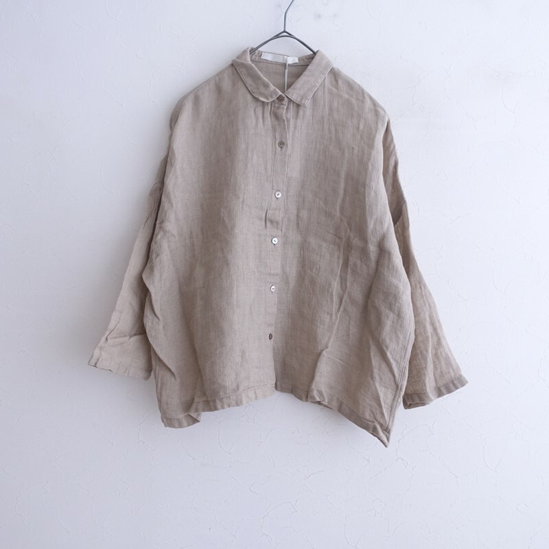 【美品/2025/定価3万】エヴァムエヴァ evam eva linen square shirt リネンシャツ M 【中古】【90D62】