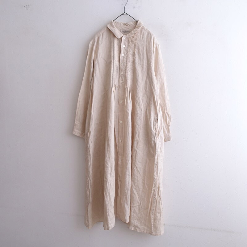 ヴラスブラム Vlas Blomme リネンピンタックシャツワンピース 2 【中古】【61D62】