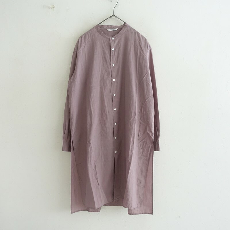 トゥジュー TOUJOURS コットンバンドカラーロングスリットシャツ F 【中古】【91D62】｜ブランド古着買取drop