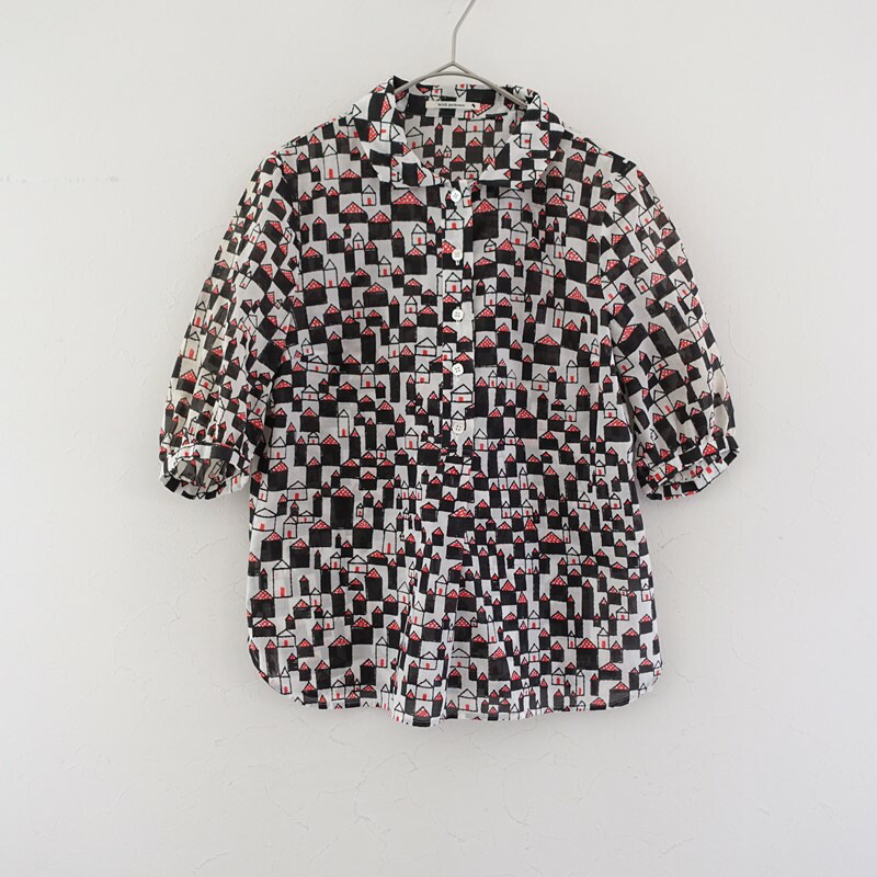 ミナペルホネン mina perhonen hutte 刷り上げるトップ  36 【中古】【22D62】