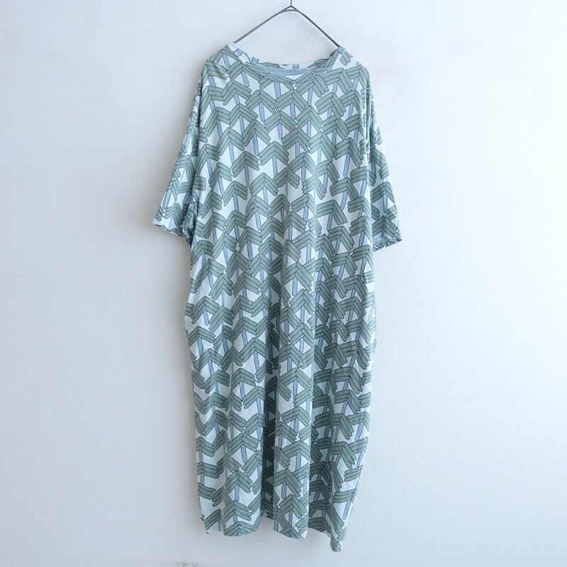 【通貨価値3.0万】ミナペルホネン mina perhonen stick tree コットンカットソーワンピース  40 【中古】【62D62】