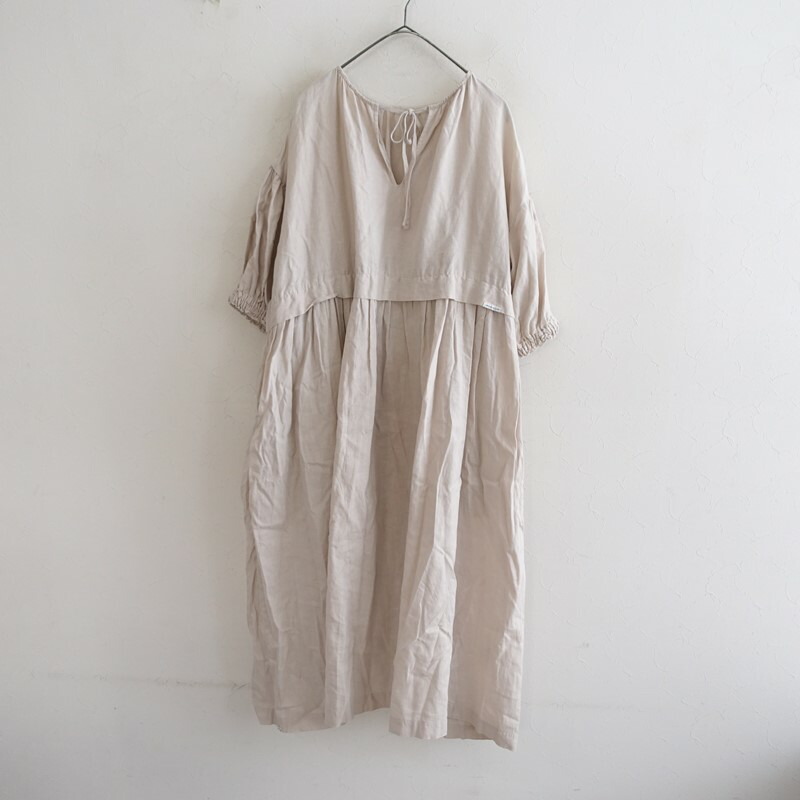 【通貨価値2.6万】ネスト衣装 アップサイクルリノ nest Robe UpcycleLino ギャザースキッパーワンピース  F 【中古】【31E62】