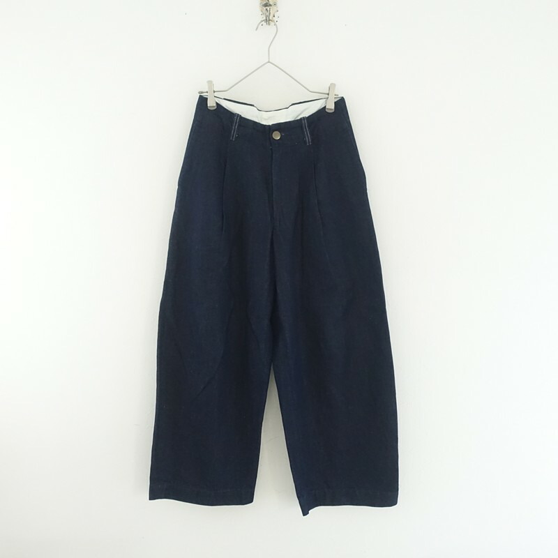 アシードンクラウド ASEEDONCLOUD コットンリネンデニムワイドパンツ  XS 【中古】【31E62】