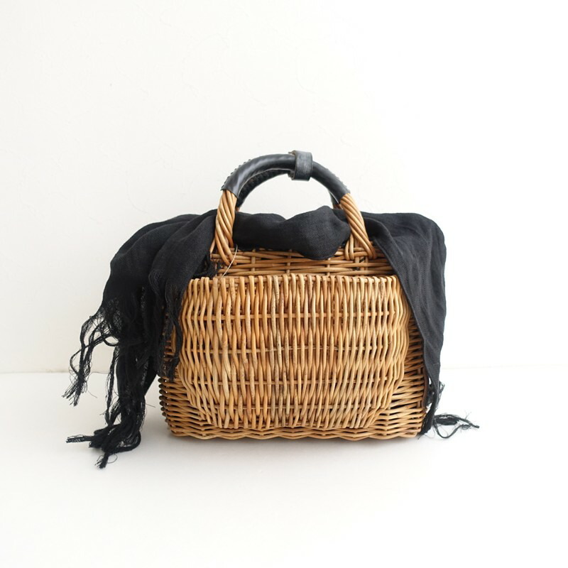 エバゴス ebagos 紅籐×レザーカゴバッグ   【中古】【31E62】