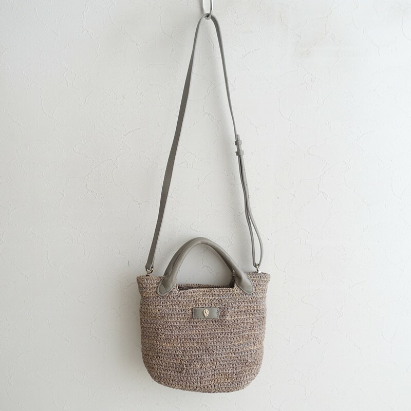 【通貨価値5.2万】ヘレンカミンスキー HELEN KAMINSKI Cassia Mini ラフィア2wayカゴ御徒面子   【中古】【31E62】