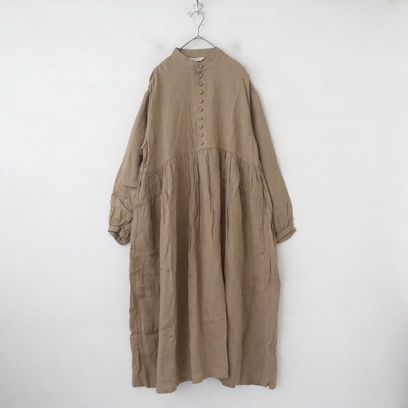 【通貨価値2.2万】イチ アンティークス ICHI Antiquite’s リネンバンドカラーギャザーうつり変わり衣裳  - 【中古】【71E62】