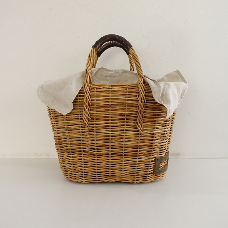 エバゴス ebagos 紅籐×なめし革かご御徒面子   【中古】【71E62】