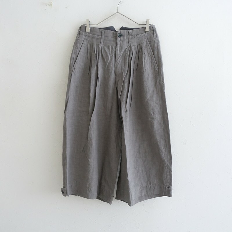 【美品】アシードンクラウド ASEEDONCLOUD リネンタックワイドパンツ  XS 【中古】【72E62】