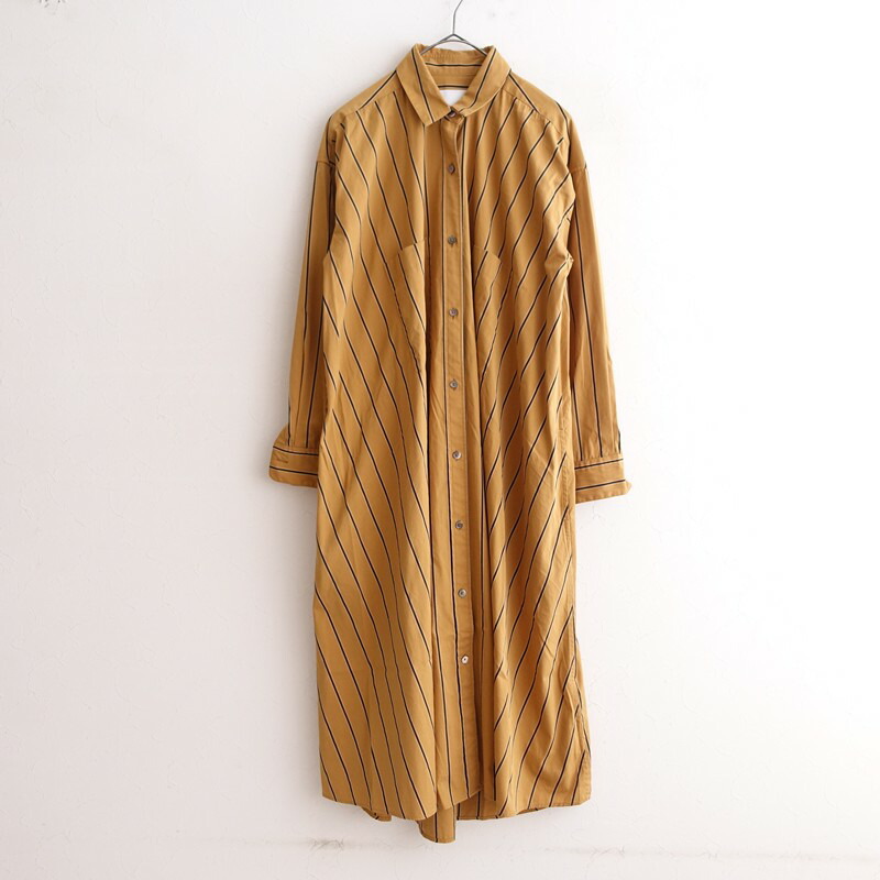 ティッカ TICCA ストライプシャツフレアワンピース  F 【中古】【82E62】