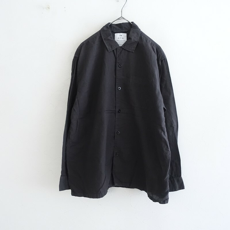 【美品/通貨価値2.2万】ハロータウンストアーズ HARROW TOWN STORES PLAIN OVER DYE ONE-UP COLLAR SHIRT  44 【中古】【13E62】