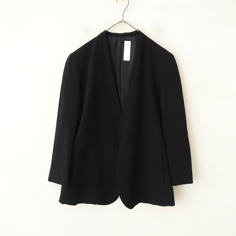 【通貨価値3.9万】否抑えつける大気圏 NO CONTROL AIR ライトクレープダブルクロスノーカラージャケット  38 【中古】【10F62】