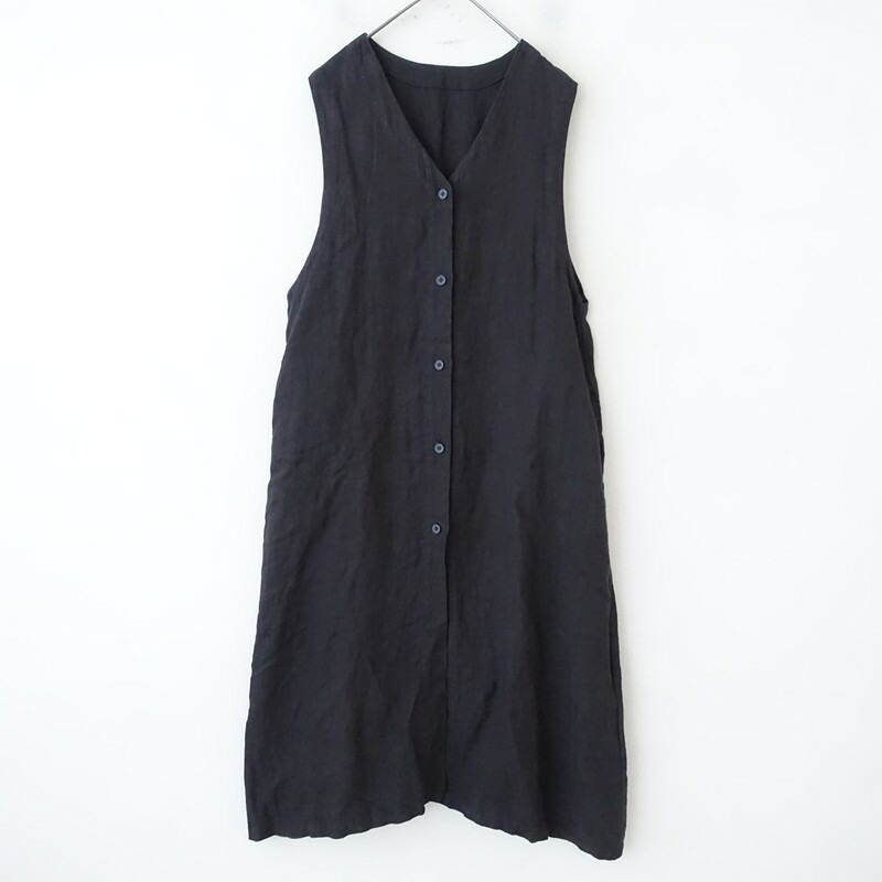 【美品/通貨価値2.4万】モトミ motomi.m リネンロングジレ  - 【中古】【40F62】