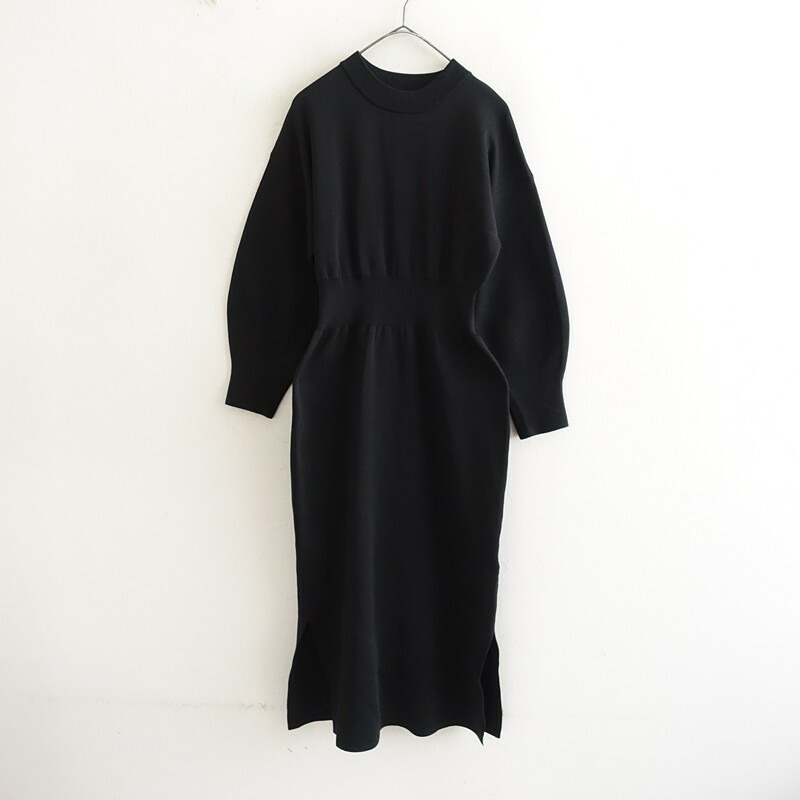 ドットアンドストライプス チャイルド成人女性 キャズエドゥミ Dot and Stripes CHILD WOMAN 3 ET DEMI AMOSSAミラノリブフレアワンピース  F 【中古】【60F62】