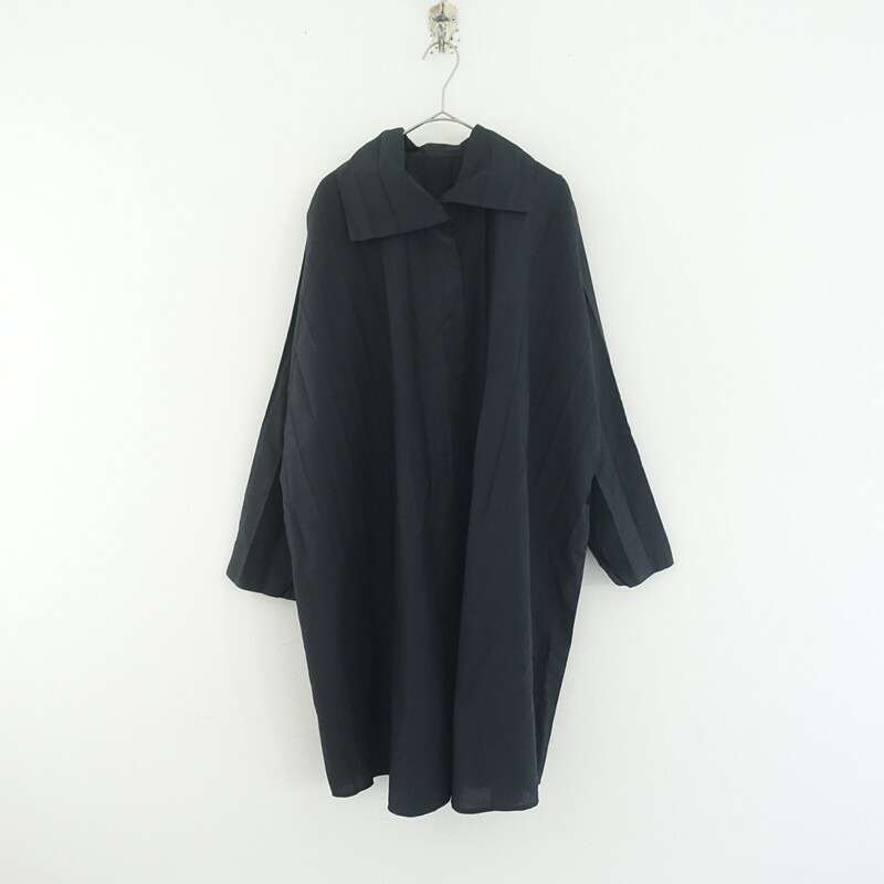 ミーイッセイミヤケ me ISSEY MIYAKE プリーツシャツワンピース   【中古】【60F62】