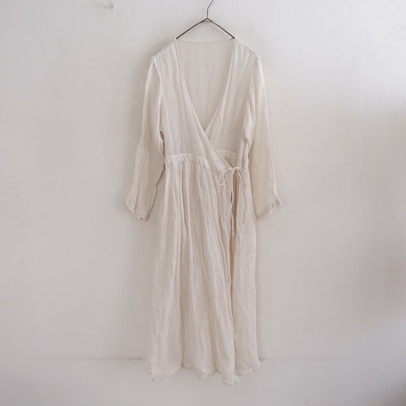 【定価3.1万】ネストローブ nest Robe リネンガーゼカシュクールワンピース F 【中古】【61F62】|ブランド古着買取drop