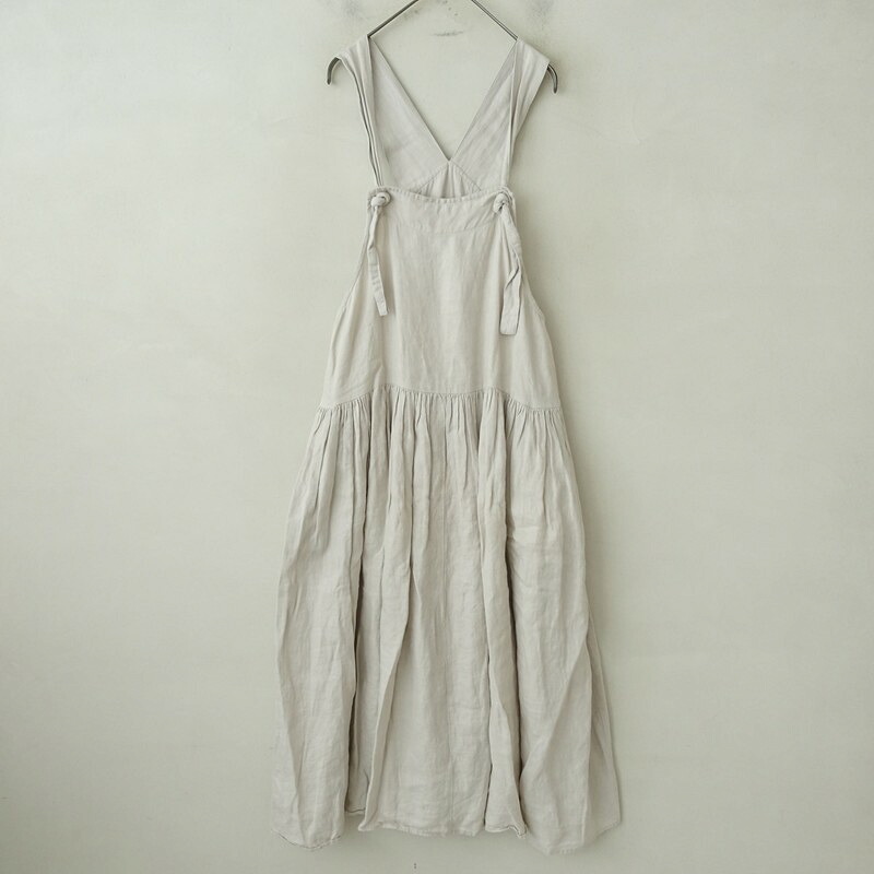 【2025SS/定価2.4万】ガーゼ Gauze# ナチュラルドライリネンスイッチングジャンパースカート Free 【中古】【92F62】|ブランド古着買取drop
